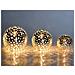 Lampade Natalizie A Sfera Con Stelle Intagliate E Timer Set Da 3 Lampade Decorative Idea Regalo - Foto miniatura 3