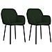 Sedie Da Pranzo 2 Pz Verde Scuro In Velluto - Foto miniatura 2