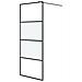 Parete Doccia Walk In Nera 80x195 Cm Vetro Semi Smerigliato Esg - Foto miniatura 2