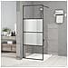 Parete Doccia Walk In Nera 80x195 Cm Vetro Semi Smerigliato Esg - Foto miniatura 1