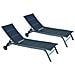 Set Di 2 Sdraio In Alluminio Nero Lisboa - Foto miniatura 1