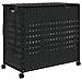 Cesto Portabiancheria Con Ruote Nero 66x35x60 Cm Rattan - Foto miniatura 2