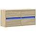 Mobile Tv A Parete Con Luci Led Rovere Sonoma 100x31x45 Cm - Foto miniatura 3