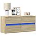 Mobile Tv A Parete Con Luci Led Rovere Sonoma 100x31x45 Cm - Foto miniatura 1