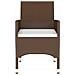 Set Bistrot Giardino 3 pz Polyrattan e Vetro Temperato Marrone - Foto miniatura 4
