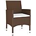 Set Bistrot Giardino 3 pz Polyrattan e Vetro Temperato Marrone - Foto miniatura 5