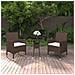 Set Bistrot Giardino 3 pz Polyrattan e Vetro Temperato Marrone - Foto miniatura 6