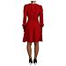 Abito Al Ginocchio A Trapezio In Seta Rossa - It38 - Xs - Foto miniatura 3