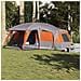 Tenda da Campeggio con Portico 9 Persone Grigio e Arancione - Foto miniatura 2