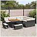 Set di divani da giardino  da 12 pezzi con cuscini Nero Polyrattan Acacia, Set da giardino  da 3 pezzi con cuscini Nero Polyrattan Acacia - Foto miniatura 3