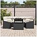 Set di Divani da Giardino in 7 Pezzi con Cuscini Nero Rattan PE - Foto miniatura 3