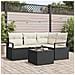 Set Divano da Giardino  a 4 Pezzi con Cuscini Rattan Polvere di Caffè, Divano da Giardino a 2 Posti  con Cuscini Rattan Nero - Foto miniatura 2