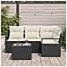 Set Divano da Giardino  a 4 Pezzi con Cuscini Rattan Polvere di Caffè, Divano da Giardino a 2 Posti  con Cuscini Rattan Nero - Foto miniatura 3