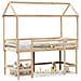 Letto Soppalco con Scala e Tetto 90x190 cm Legno Massello Pino - Foto miniatura 1