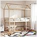 Letto Soppalco con Scala e Tetto 90x190 cm Legno Massello Pino - Foto miniatura 2
