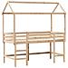 Letto Soppalco con Scala e Tetto 90x190 cm Legno Massello Pino - Foto miniatura 3