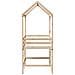 Letto Soppalco con Scala e Tetto 90x190 cm Legno Massello Pino - Foto miniatura 7