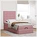 Struttura Letto Pouf con Materassi Rosa 100x200 cm Velluto - Foto miniatura 4