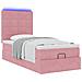Struttura Letto Pouf con Materassi Rosa 100x200 cm Velluto - Foto miniatura 6