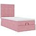 Struttura Letto Pouf con Materassi Rosa 100x200 cm Velluto - Foto miniatura 7
