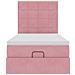 Struttura Letto Pouf con Materassi Rosa 100x200 cm Velluto - Foto miniatura 8