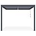 Pergola Bioclimatica Addossata Piana 3x3m - Alluminio - Grigio - Lamelle Orientabili In Acciaio - Foto miniatura 4
