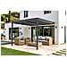 Pergola Bioclimatica Addossata Piana 3x3m - Alluminio - Grigio - Lamelle Orientabili In Acciaio - Foto miniatura 1
