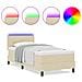 Letto a molle con materasso Crema 90 x 190 cm Tessuto - Foto miniatura 4