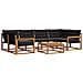 Set di divani da esterno con cuscino 7 pcs Naturale e Nero - Foto miniatura 1