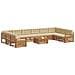 Set divani 11 pcs Naturale e Beige Legno di Acacia Massello - Foto miniatura 3
