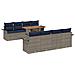 Set Divano da Giardino con cuscino 7 pcs grigio e blu navy - Foto miniatura 1