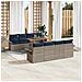 Set Divano da Giardino con cuscino 7 pcs grigio e blu navy - Foto miniatura 2