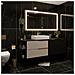 Mobile sottolavabo, Marrone e bianco, 140 cm, Con piano d'appoggio, 2 cassetti, MDF, 2 ante, Ripiano integrato, MODERNO - Foto miniatura 5