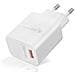 Caricabatterie A Muro Usb 3a Qualcomm Quick Charge 3.0 Cavo Usb Tipo C 1m Bianco - Foto miniatura 3