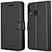Custodia Compatibile Con Samsung Galaxy A40 In Nero Carbone - Coperchio Protettiva Con Chiusura Magnetica, Funzione Stand E Tasca Per Le Carte - Foto miniatura 2