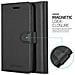 Custodia Compatibile Con Samsung Galaxy A40 In Nero Carbone - Coperchio Protettiva Con Chiusura Magnetica, Funzione Stand E Tasca Per Le Carte - Foto miniatura 4