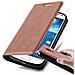 Custodia Compatibile Con Samsung Galaxy S4 Mini In Marrone Cappuccino - Coperchio Protettiva Con Chiusura Magnetica, Funzione Stand E Tasca Per Le Carte - Foto miniatura 4