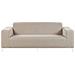 Set Lounge A 5 Posti Con Rivestimento In Tessuto Beige E Struttura Bianca Rovigo - Foto miniatura 6