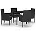 Set Mobili Da Pranzo Per Giardino 5 Pz Nero - Foto miniatura 2