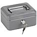 Elegant C9216 Cassetta Di Sicurezza Con Chiave Per Contare E Trasportare Denaro | Cassetta Portavalori In Acciaio Con Vassoio Portamonete | Cassaforte Portatile De 15 Cm Di Larghezza | Grigio - Foto miniatura 1