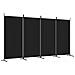 Divisorio a 4 Pannelli Nero 346x180 cm in Tessuto - Foto miniatura 2