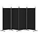 Divisorio a 4 Pannelli Nero 346x180 cm in Tessuto - Foto miniatura 7
