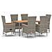 Set Da Pranzo Da Giardino 7 Pz Con Cuscini In Polyrattan Grigio - Foto miniatura 1