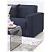 Divano Fisso Rosanna, Divano A 2 Posti Large, 100% Made In Italy, Sofà Soggiorno In Tessuto Imbottito, Con Braccioli Standard, Cm 200x95h90, Blu - Foto miniatura 3