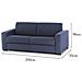 Divano Fisso Rosanna, Divano A 2 Posti Large, 100% Made In Italy, Sofà Soggiorno In Tessuto Imbottito, Con Braccioli Standard, Cm 200x95h90, Blu - Foto miniatura 4