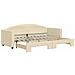 Divano Letto Con Letto Estraibile Crema 80x200 Cm Tessuto - Foto miniatura 2