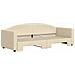 Divano Letto Con Letto Estraibile Crema 80x200 Cm Tessuto - Foto miniatura 3