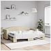 Divano Letto Con Letto Estraibile Crema 80x200 Cm Tessuto - Foto miniatura 1