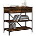 Tavolino Consolle Rovere Fumo 75x34,5x75cm Legno Multistrato - Foto miniatura 3