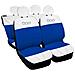 Coprisedili Auto Compatibili Per 500, Made In Italy, Set Di Copri Sedili Anteriori E Posteriori (bicolore Orizz.) Con Copri Poggiatesta Incluso, Tessuto Poliestere, Colore - Bianco \blue Royal - Foto miniatura 1